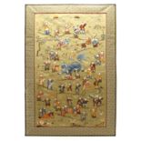 A Chinese embroidered silk panel,