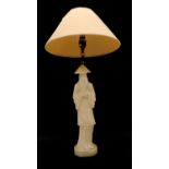 A Chinese alabaster lamp,