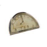 A silver plated easel back clock,