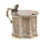 A Victorian silver mustard pot,