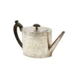 A George III silver teapot,