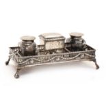 A George III silver snuffers tray,