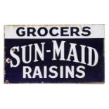 A double sided enamel advertising sign,