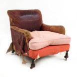 A Howard type leather armchair,