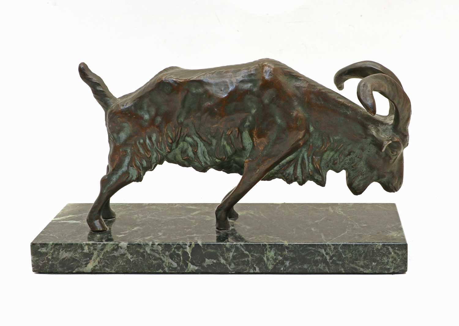 A spelter figure of a goat, - Image 2 of 3