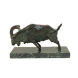 A spelter figure of a goat,