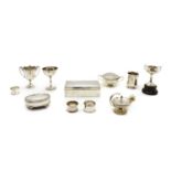 A collection of silver items,