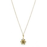 A Victorian gold turquoise and split pearl star pendant,