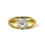 An 18ct gold single stone diamond ring,