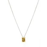 An 18ct gold citine and diamond pendant,