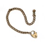 A gold hollow curb link bracelet,