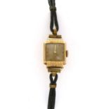 A ladies' Continental gold mechanical strap watch,