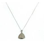 A white gold diamond pendant,