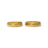 Two 22ct gold wedding rings,