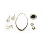 A quantity of silver jewellery,