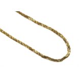 A 9ct gold plaited herringbone link chain,