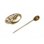 A 9ct gold 'Cecily' brooch by Ola Gorie,