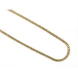 A 9ct gold hollow cylinder bead link necklace,