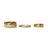 A 9ct gold wedding ring,