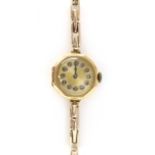 A ladies' 9ct gold mechanical bracelet watch,