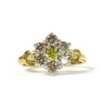 An 18ct gold diamond cluster ring,