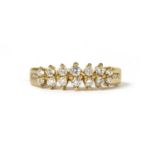 An 18ct gold two row diamond ring,