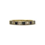 An 18ct gold sapphire and diamond half eternity ring, by Cropp & Farr,