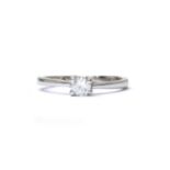 A 9ct white gold single stone diamond ring,