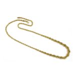 A 9ct gold graduated rope link chain,