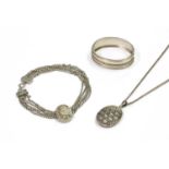 A small quantity of Victorian silver jewellery,