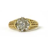 An 18ct gold diamond cluster ring,