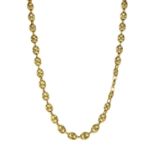 A 9ct gold hollow anchor link chain,