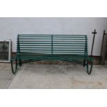 An iron garden bench,