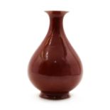 A Chinese copper-red glazed 'yuhuchun' vase,