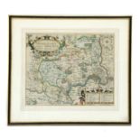Johannes Norden, Middlesex Olima Trinoban hand coloured map,