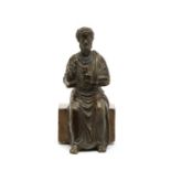 A bronze study of St Peter
