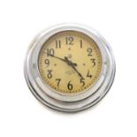 A vintage design chrome cased wall clock,