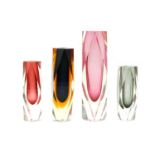 A collection of Luigi Mandruzzato glass vases,