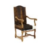 An oak framed armchair,