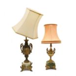 An onyx and gilt metal table lamp in the classical style,