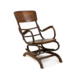 A Thonet bentwood spring rocking chair,