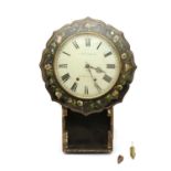 A Victorian lacquered drop dial wall clock