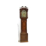 An 18th century oak and mahogany crossbanded longcase clock,