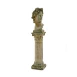 A composite stone bust of the Apollo Belvedere,