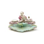 A Hochst porcelain inkstand,