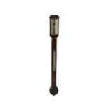 A rosewood stick barometer by Hislop, London,