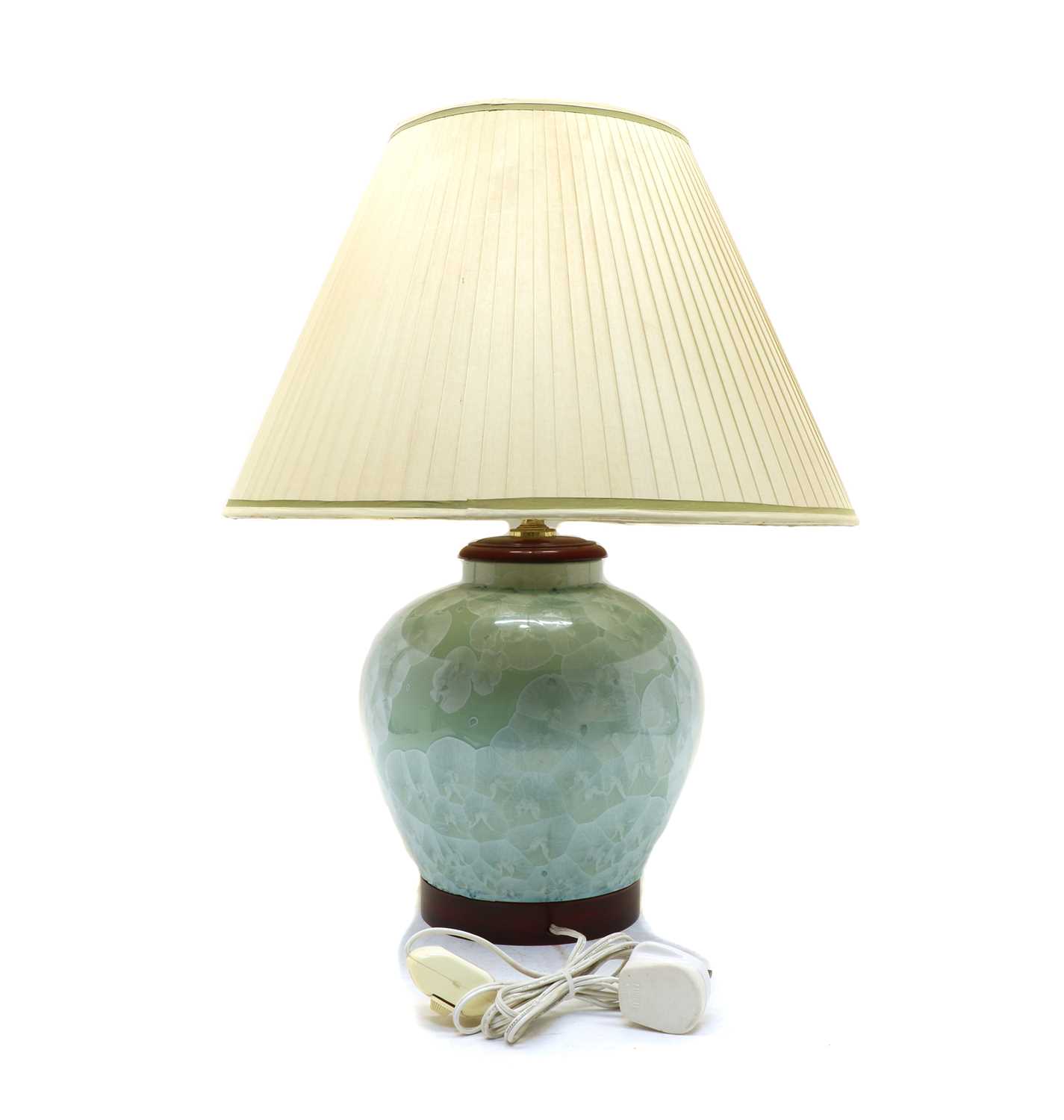 A modern green-glazed porcelain table lamp - Image 2 of 2