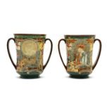 A Royal Doulton commemorative twin handled loving cup,