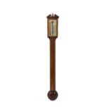 Comitti of Holburn, a mahogany and rosewood inlaid stick barometer,