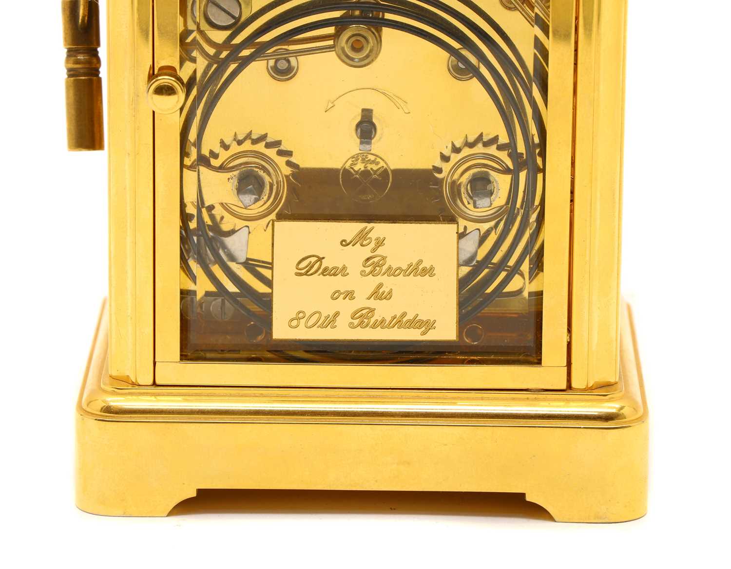 A lacquered brass carriage clock, - Image 4 of 4
